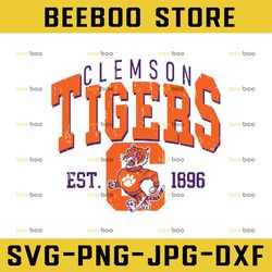 Vintage 90's Clemson TigersSvg, Clemson Vintage Style University Of Clemson  Png Svg dxf NCAA Svg, NCAA Sport Svg