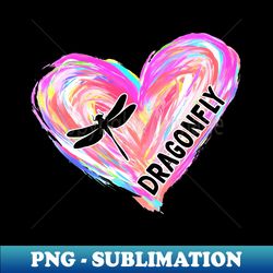 dragonfly watercolor heart brush - high-quality png sublimation download - bring your designs to life
