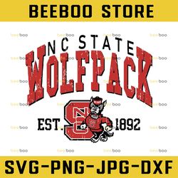Vintage 90's NC State Wolfpack Svg, Nc State Svg , Vintage Style University Of NC State Png Svg dxf NCAA Svg, NCAA Sport