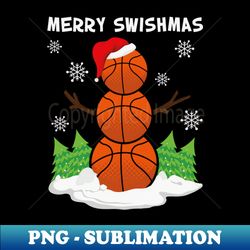 festive basketball snowman design - instant png sublimation download - unleash your creativity