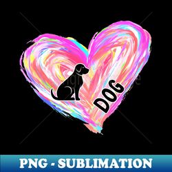 dog watercolor heart brush - exclusive png sublimation download - perfect for personalization