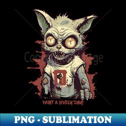 what a lovely day funny zombie cat - high-quality png sublimation download - perfect for sublimation art