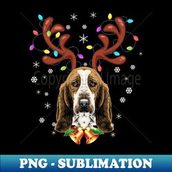 BASSETHOUND Reindeer Christmas Dog Funny Gift - PNG Transparent Digital Download File for Sublimation - Defying the Norms