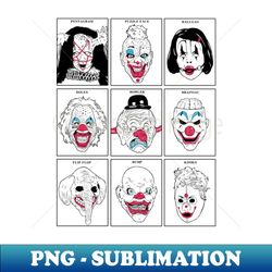 Clown Masks AHS - Unique Sublimation PNG Download - Unlock Vibrant Sublimation Designs