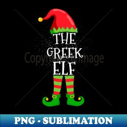 Greek Elf Family Matching Christmas Group Funny Gift - Unique Sublimation PNG Download - Vibrant and Eye-Catching Typography