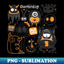 Overthinking Doodle - Creative Sublimation PNG Download - Bold & Eye-catching