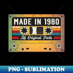 Made in 1980 - High-Resolution PNG Sublimation File - Capture Imagination with Every Detail