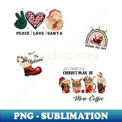 vintage Santa Claus Stickers Pack - Aesthetic Sublimation Digital File - Capture Imagination with Every Detail