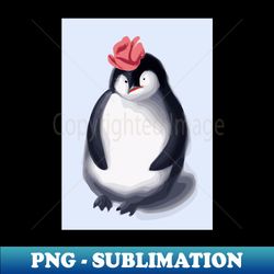 penguin with cute pink hat - png sublimation digital download - revolutionize your designs