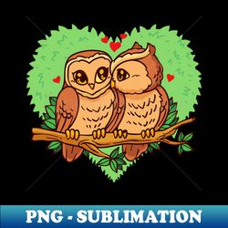 Cute Owl Couple - Decorative Sublimation PNG File - Perfect for Sublimation Art