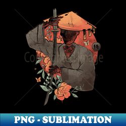 Samurai Skull - Floral Sword Death Gift - Artistic Sublimation Digital File - Instantly Transform Your Sublimation Projects