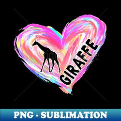 giraffe atercolor heart brush - elegant sublimation png download - bring your designs to life