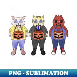 Three feline friends ready for Halloween - Signature Sublimation PNG File - Spice Up Your Sublimation Projects