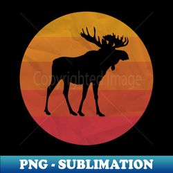 Moose Deer - Retro PNG Sublimation Digital Download - Unleash Your Creativity