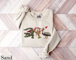 Christmas Alligator Pelican Crawfish Sweatshirt, Holiday Sweater, New Year Shirt, Funny Christmas Tee, Christmas Gift, A