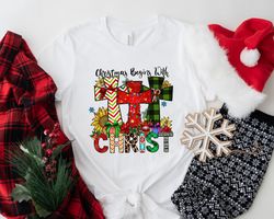 Christmas Gifts, Merry Christmas Shirt, Leopard Christmas Shirt For Women, Religious Christmas T-shirt, Cross Shirt, Chr