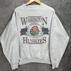 Vintage University of Washington Huskies Rose Bowl Sweatshirt 90s Mens Womens