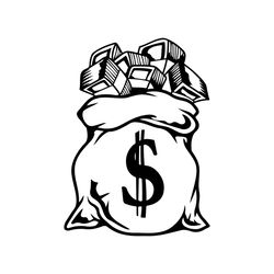 Money Bag Svg File | Money Bag Clipart | Cash Bag Svg | Dollar Bag Svg | Dollar Svg | Png DXF Jpg Eps File for Cricut Si