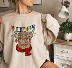 Cow Christmas Sweatshirt, Funny Christmas, Holiday Crewneck, Christmas Cow Sweater, Winter Sweatshirt, cute animal chris
