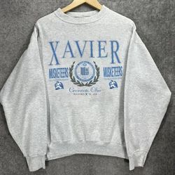 Xavier University Sweatshirt, Vintage 90s Shirt For Mens Womens