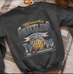Memphis Grizzlies Basketball Team Crewneck Sweatshirt NBA 77th Anniversary Shirt
