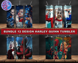 Bundle 12 Design Harley Quinn Tumbler, Tumbler Bundle Design, Sublimation Tumbler Bundle, 20oz Skinny Tumbler 36