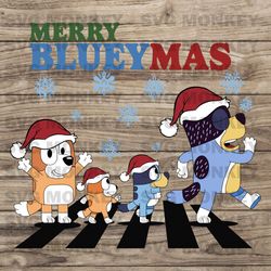 YouMerry Bluemas SVG, Christmas Cartoon Dog SVG, Blue Dog & Friends SVG, Blue Dog Family SVG EPS DXF PNG