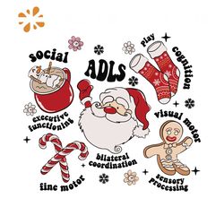 Funny ADLS Christmas Doodle Occupational Therapy SVG File