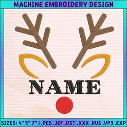 Custom Name Embroidery Designs, Christmas Embroidery Designs, Merry Xmas Embroidery Designs, Reindeer Embroidery Designs