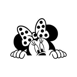 Minnie mouse peeking svg, minnie mouse face svg, cut files for cricut silhouette, clipart, INSTANT DOWNLOAD