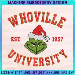 Christmas Embroidery Designs, Whoville University Embroidery, Merry Xmas Embroidery Designs, Est 1957 Embroidery Files
