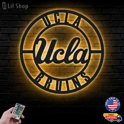 UCLA Bruins Metal Sign, NCAA Logo Metal Led Wall Sign, NCAA Wall decor, UCLA Bruins LED Metal Wall Art
