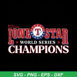 Lone Star Texas Rangers World Series Champions SVG File