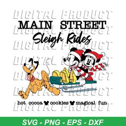 Main Street Sleigh Rides Hot Cocoa Cookies SVG Digital Files