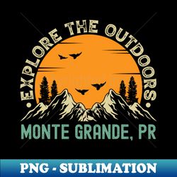 Monte Grande Puerto Rico - Explore The Outdoors - Monte Grande PR Vintage Sunset - Creative Sublimation PNG Download - Revolutionize Your Designs