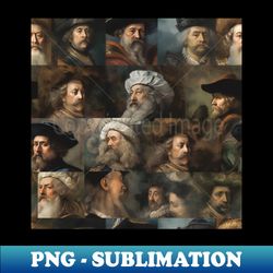 Rembrandt Paintings Mashup - PNG Transparent Digital Download File for Sublimation - Spice Up Your Sublimation Projects
