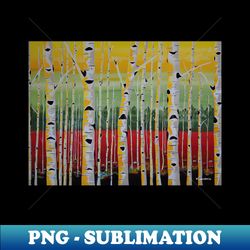 BIRCH Trees Landscape Painting - Sublimation-Ready PNG File - Unleash Your Inner Rebellion