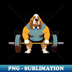 Basset Hound in the gym - Sublimation-Ready PNG File - Capture Imagination with Every Detail