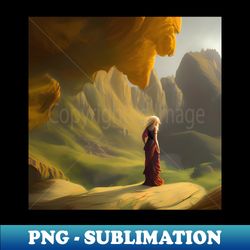 Blonde young woman at the mountain alone - Aesthetic Sublimation Digital File - Bring Your Designs to Life