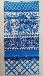 New Souvenir towel Waffle Fabric Wafer Cotton tradition Russian Folk print Gzhel Kitchen Cloth Home Decor