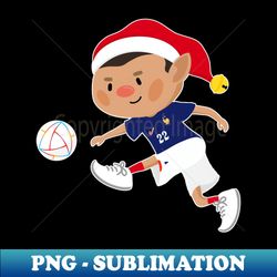 france football christmas elf football world cup soccer t-shirt - png transparent sublimation design - enhance your apparel with stunning detail