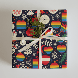 LGBT Sheets of wrapping paper with a bright pattern for gifts for Christmas and New Year for - love is love Design paper