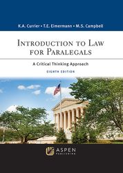 Introduction to Law for Paralegals: A Critical Thinking Approach, 8th Edition - eBook - Study Guide