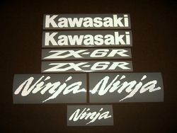 ZX10R or ZX6R ninja light reflective white custom decals stickers set kit customized pegatinas autocollants labels