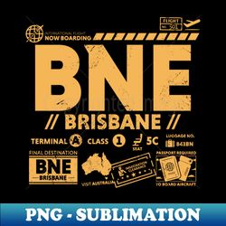 Vintage Brisbane BNE Airport Code Travel Day Retro Travel Tag Australia - High-Quality PNG Sublimation Download - Perfect for Sublimation Art