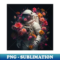 Astronaut In Flowers Suit - High-Resolution PNG Sublimation File - Spice Up Your Sublimation Projects