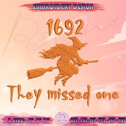 1692 They Missed One Embroidery Design, Witch Embroidery, Halloween Embroidery Design, Machine Embroidery Designs