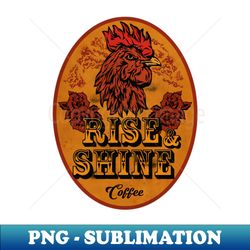 Rooster Vintage Coffee - Sublimation-Ready PNG File - Unlock Vibrant Sublimation Designs