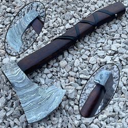 Viking Axe Custom Handmade Damascus Steel Blade Hunting/Camping Axe Christmas gift