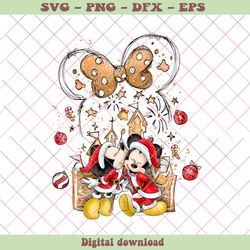 Mickey and Minnie Christmas Castle PNG Sublimation Design